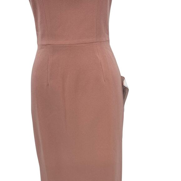 Dress the Population Elle Sweetheart Neck Sheath Midi Dress Blush Pink Small - Picture 5 of 16